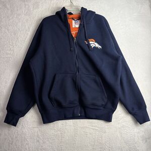 NFL Denver Broncos, Men's Fleece Lined, Thermal Heavy Hoodie size Large Blue